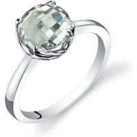Green Amethyst Intuition Simplicity Ring in 9ct White Gold