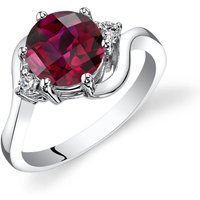 Ruby and Diamond Intuition Trio Wave Ring in 9ct White Gold