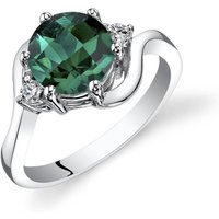 Emerald and Diamond Intuition Trio Wave Ring in 9ct White Gold