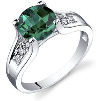 Emerald and Diamond Intuition Cocktail Ring in 9ct White Gold