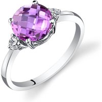 Pink Sapphire and Diamond Intuition Ring in 9ct White Gold