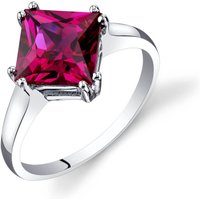 Princess Cut Ruby Ring in 9ct White Gold