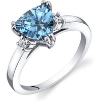 Swiss Blue Topaz and Diamond Mesmerise Ring in 9ct White Gold