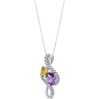 Amethyst Bejewel Chorus Pendant Necklace in Sterling Silver