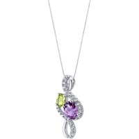 Peridot Bejewel Chorus Pendant Necklace in Sterling Silver