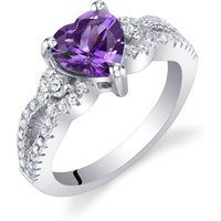 Amethyst Infatuation Soulmate Heart Ring in Sterling Silver