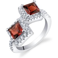 Garnet Legacy Toi Et Moi Ring in Sterling Silver