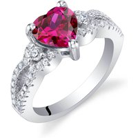 Ruby Infatuation Soulmate Heart Ring in Sterling Silver