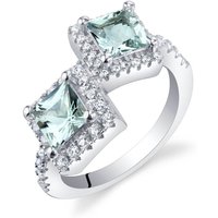 Aquamarine Legacy Toi Et Moi Ring in Sterling Silver