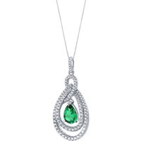 Emerald Glamour Pendant Necklace in Sterling Silver