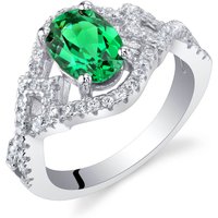Emerald Bejewel Lace Ring in Sterling Silver