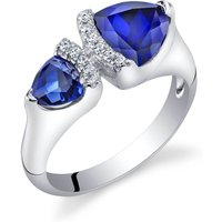 Sapphire Two Stone Ring in Sterling Silver