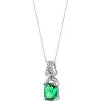 Emerald Cherish Ritzy Pendant Necklace in Sterling Silver