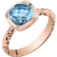 Swiss Blue Topaz Cherish Woven Ring in 9ct Rose Gold