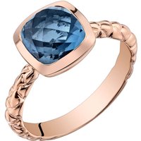 London Blue Topaz Cherish Woven Ring in 9ct Rose Gold