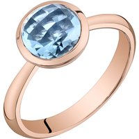 Swiss Blue Topaz Statement Ring in 9ct Rose Gold