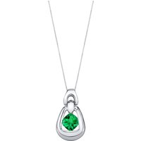 Emerald Cherish Sungate Pendant Necklace in Sterling Silver