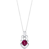 Ruby Cherish Pendant Necklace in Sterling Silver