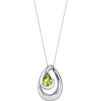 Peridot Modest Abstract Pendant Necklace in Sterling Silver