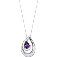 Amethyst Modest Abstract Pendant Necklace in Sterling Silver