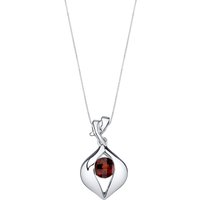 Garnet Intuition Venus Pendant Necklace in Sterling Silver