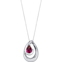 Ruby Modest Abstract Pendant Necklace in Sterling Silver