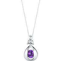 Amethyst Bejewel Cascade Pendant Necklace in Sterling Silver