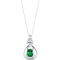 Emerald Bejewel Cascade Pendant Necklace in Sterling Silver