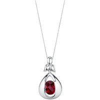 Ruby Bejewel Cascade Pendant Necklace in Sterling Silver
