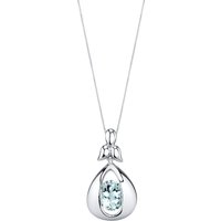 Aquamarine Bejewel Cascade Pendant Necklace in Sterling Silver