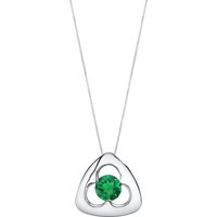 Emerald Intuition Trinity Knot Pendant Necklace in Sterling Silver