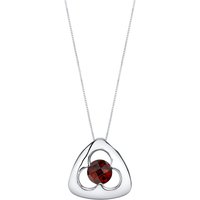 Garnet Intuition Trinity Knot Pendant Necklace in Sterling Silver