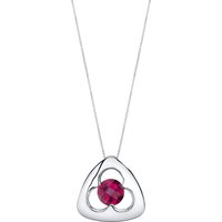 Ruby Intuition Trinity Knot Pendant Necklace in Sterling Silver