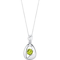 Peridot Intuition Asymmetric Pendant Necklace in Sterling Silver