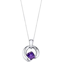 Amethyst Cherish Orbit Pendant Necklace in Sterling Silver