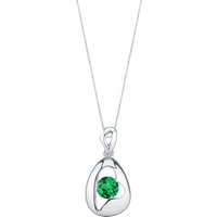 Emerald Intuition Asymmetric Pendant Necklace in Sterling Silver