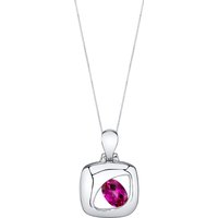 Ruby Sculpted Pendant Necklace in Sterling Silver