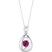 Ruby Intuition Asymmetric Pendant Necklace in Sterling Silver