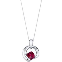 Ruby Cherish Orbit Pendant Necklace in Sterling Silver