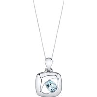 Aquamarine Sculpted Pendant Necklace in Sterling Silver
