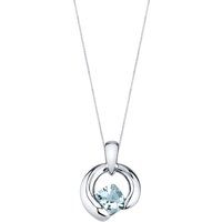 Aquamarine Cherish Orbit Pendant Necklace in Sterling Silver