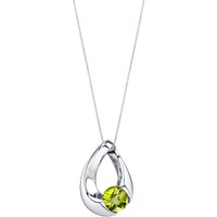 Peridot Slider Pendant Necklace in Sterling Silver