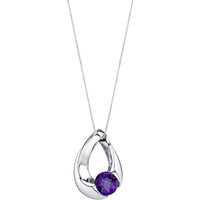 Amethyst Slider Pendant Necklace in Sterling Silver
