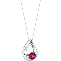Ruby Slider Pendant Necklace in Sterling Silver