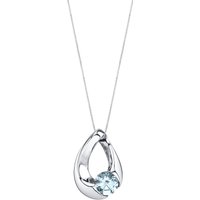 Aquamarine Slider Pendant Necklace in Sterling Silver