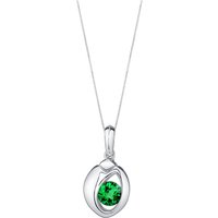 Emerald Sphere Pendant Necklace in Sterling Silver