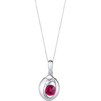 Ruby Sphere Pendant Necklace in Sterling Silver