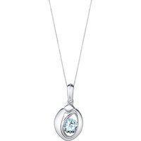Aquamarine Sphere Pendant Necklace in Sterling Silver