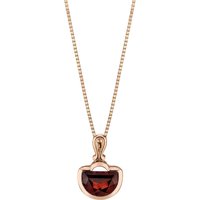 Half Moon Cut Garnet Pendant Necklace in 9ct Rose Gold