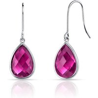 Ruby Majesty Drop Earrings in 9ct White Gold